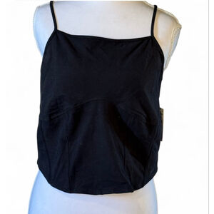 Abound Black Corset Seam Crop Tank XL NWT Strappy Back Top
